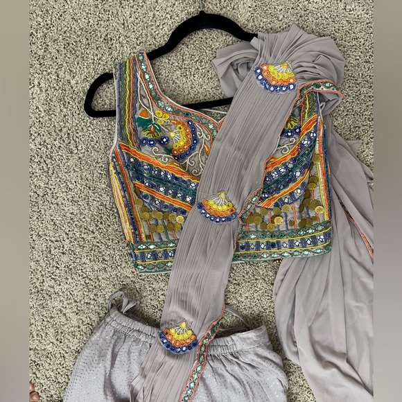 Gharara ready to wear saree sari Indian Pakistani party wear - Picture 6 of 8